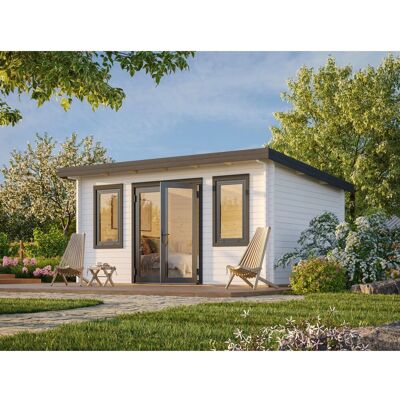Palmako Holz-Gartenhaus Lisandra Pultdach Weiß Lackiert 470 cm x 350 cm 14,2 m² Palmako Holz-Gartenhaus Lisandra Pultdach Weiß Lackiert 470 cm x 350 cm 14,2 m²