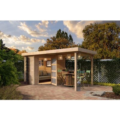 KARIBU Schwandorf 3 Gartenhaus - Nordisches Holz, Flachdach, 4,45 m² KARIBU Schwandorf 3 Gartenhaus - Nordisches Holz, Flachdach, 4,45 m²
