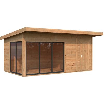 Palmako Holz-Gartenhaus Andrea Slide Plus Pultdach Tauchgrundiert Palmako Holz-Gartenhaus Andrea Slide Plus Pultdach Tauchgrundiert