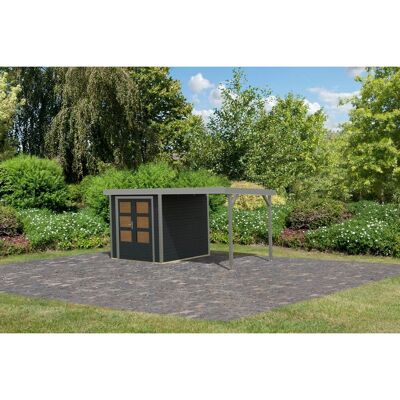 Karibu Gartenhaus Ernesto C m. Anbaudach Anthrazit/Grau 208,5 x 209 x 213 cm Karibu Gartenhaus Ernesto C m. Anbaudach Anthrazit/Grau 208,5 x 209 x 213 cm