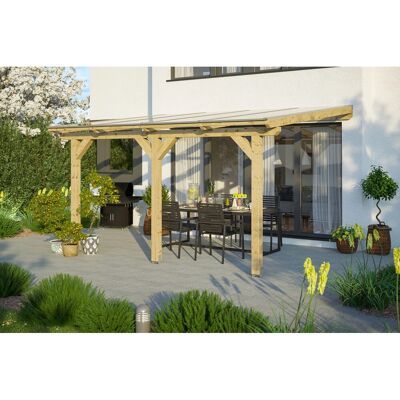 Skan Holz Terrassenüberdachung Andria Leimholz 434 cm x 250 cm Skan Holz Terrassenüberdachung Andria Leimholz 434 cm x 250 cm