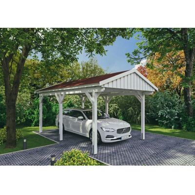 SKANHOLZ Fichtelberg Carport - Weiß, 317x566cm, Satteldach SKANHOLZ Fichtelberg Carport - Weiß, 317x566cm, Satteldach