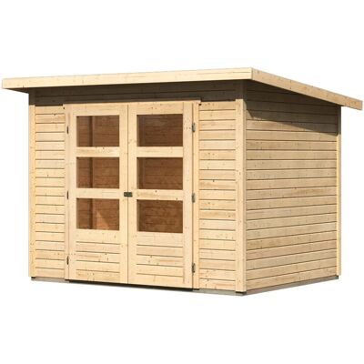Karibu Holz-Gartenhaus Sitten Natur Pultdach Unbehandelt 242 cm x 182 cm Karibu Holz-Gartenhaus Sitten Natur Pultdach Unbehandelt 242 cm x 182 cm