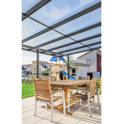 Gutta Terrassendach Prem. Anthrazit Stegpl. PC Streifen Weiß 6.110 mm x 5.060 mm Gutta Terrassendach Prem. Anthrazit Stegpl. PC Streifen Weiß 6.110 mm x 5.060 mm