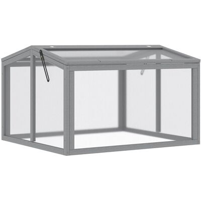 Outsunny Frühbeet mit Abdeckung aus Holz Polycarbonat Hellgrau 90 x 80 x 58 cm Outsunny Frühbeet mit Abdeckung aus Holz Polycarbonat Hellgrau 90 x 80 x 58 cm