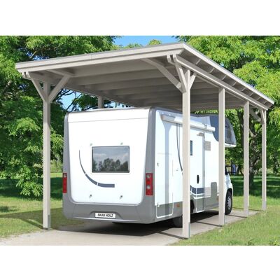 SKANHOLZ Emsland 2 Carport - Weiß, Flachdach, 404x846cm SKANHOLZ Emsland 2 Carport - Weiß, Flachdach, 404x846cm
