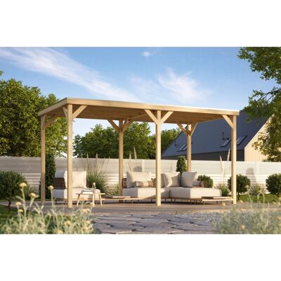 Karibu Pavillon Cannes XXL naturbelassen mit Verlängerung 4,5 m x 2,31 m Karibu Pavillon Cannes XXL naturbelassen mit Verlängerung 4,5 m x 2,31 m