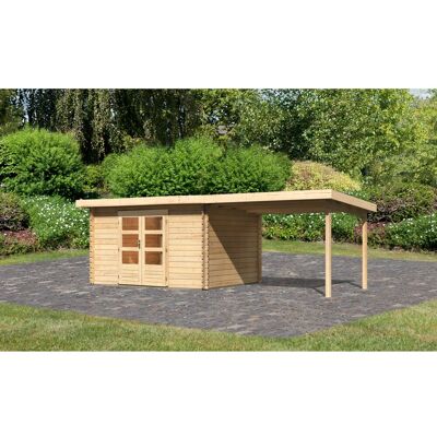 Karibu Holz-Gartenhaus Ängelholm Natur Unbehandelt 340 cm x 280 cm Karibu Holz-Gartenhaus Ängelholm Natur Unbehandelt 340 cm x 280 cm