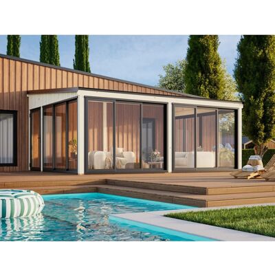 Palmako Holz-Gartenhaus Lumi Slide Pultdach Tauchgrundiert 582 cm x 420 cm Palmako Holz-Gartenhaus Lumi Slide Pultdach Tauchgrundiert 582 cm x 420 cm