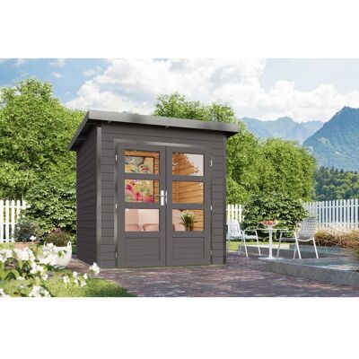 Karibu Gartenhaus Domingo 1 B Grau-Alu Karibu Gartenhaus Domingo 1 B Grau-Alu