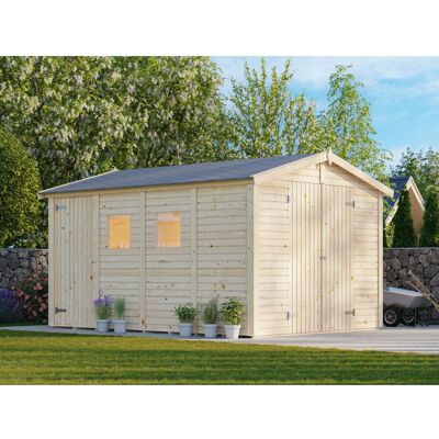 PALMAKO Dan Holz-Gartenhaus - 10m² - natur PALMAKO Dan Holz-Gartenhaus - 10m² - natur