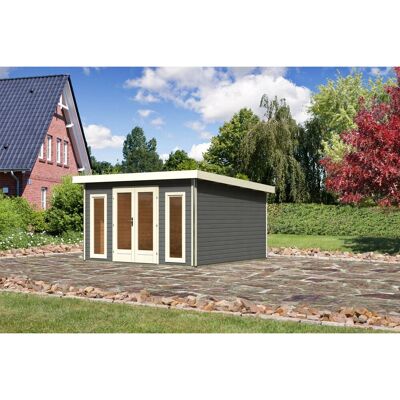 Karibu Holz-Gartenhaus Norrköping Terragrau Pultdach Lackiert 365 cm x 365 cm Karibu Holz-Gartenhaus Norrköping Terragrau Pultdach Lackiert 365 cm x 365 cm