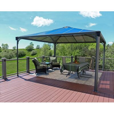 Palram - Canopia Palermo 4.3 x 4.3 GartenPavillon Anthrazit inkl. LED Set Palram - Canopia Palermo 4.3 x 4.3 GartenPavillon Anthrazit inkl. LED Set