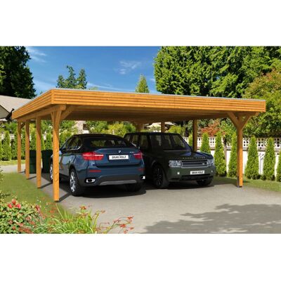 SKANHOLZ Spessart - Eiche hell - 2 Fahrzeuge - Carport SKANHOLZ Spessart - Eiche hell - 2 Fahrzeuge - Carport