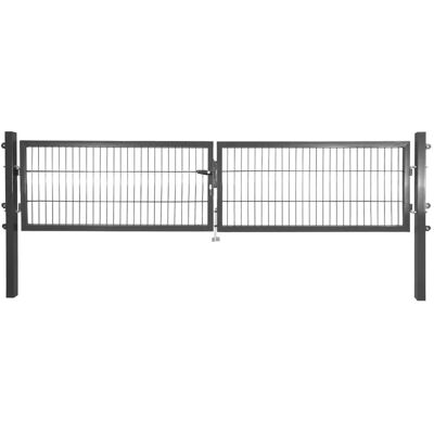 Solid Doppeltor Stahl Anthrazit mit Füllung für Stabmatte 75 cm x 300 cm Solid Doppeltor Stahl Anthrazit mit Füllung für Stabmatte 75 cm x 300 cm