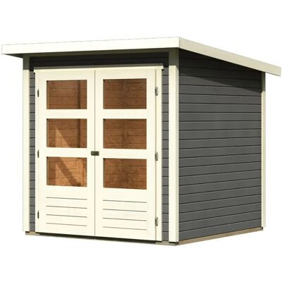 Karibu Holz-Gartenhaus Sitten Terragrau Pultdach Lackiert 182 cm x 182 cm Karibu Holz-Gartenhaus Sitten Terragrau Pultdach Lackiert 182 cm x 182 cm