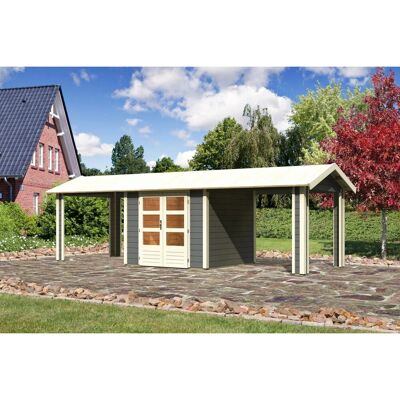 Karibu Holz-Gartenhaus Timra Terragrau Satteldach Lackiert 240 cm x 244 cm Karibu Holz-Gartenhaus Timra Terragrau Satteldach Lackiert 240 cm x 244 cm
