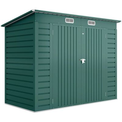 Outsunny Gerätehaus Verzinkter Stahl 249L x 121B x 166/183H cm Outsunny Gerätehaus Verzinkter Stahl 249L x 121B x 166/183H cm