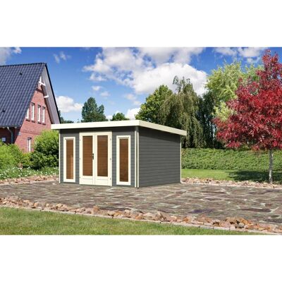 Karibu Holz-Gartenhaus Norrköping Terragrau Pultdach Lackiert 365 cm x 305 cm Karibu Holz-Gartenhaus Norrköping Terragrau Pultdach Lackiert 365 cm x 305 cm