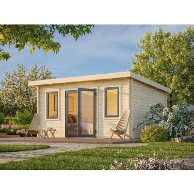 Palmako Holz-Gartenhaus Lisandra Pultdach Unbehandelt 470 cm x 350 cm 14,2 m² Palmako Holz-Gartenhaus Lisandra Pultdach Unbehandelt 470 cm x 350 cm 14,2 m²