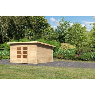 Karibu Holz-Gartenhaus Karlskoga 5 Natur Pultdach Unbehandelt 365 cm x 365 cm Karibu Holz-Gartenhaus Karlskoga 5 Natur Pultdach Unbehandelt 365 cm x 365 cm