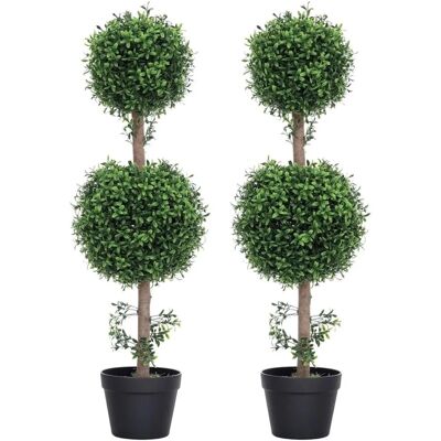 HOMCOM Künstlicher Buchsbaum 2er-Set Groß 91,6 cm HOMCOM Künstlicher Buchsbaum 2er-Set Groß 91,6 cm