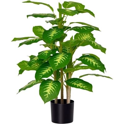 HOMCOM Künstliche Dieffenbachie Groß 95 cm Kunstpflanze Künstliche Pflanzen HOMCOM Künstliche Dieffenbachie Groß 95 cm Kunstpflanze Künstliche Pflanzen