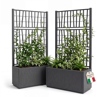 BigDean 2 x Blumenkasten mit Rankgitter Pflanzkasten 80x36x 140 cm Hoch Made in Europa BigDean 2 x Blumenkasten mit Rankgitter Pflanzkasten 80x36x 140 cm Hoch Made in Europa