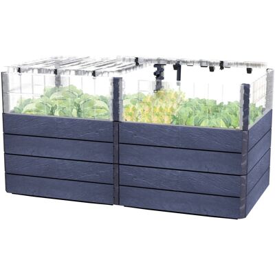 Garantia Hochbeet-System 2 L Turbo Plus Ergo Quadro 80 cm x 160 cm x 80 cm Stone Garantia Hochbeet-System 2 L Turbo Plus Ergo Quadro 80 cm x 160 cm x 80 cm Stone