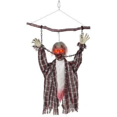 HOMCOM Halloween-Deko Metall Polyesterfaser 80 x 16 x 110 cm Grau-Rot HOMCOM Halloween-Deko Metall Polyesterfaser 80 x 16 x 110 cm Grau-Rot