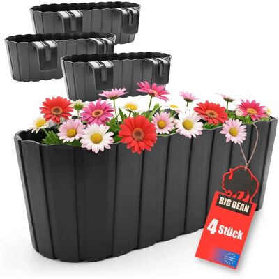 BigDean 4 Stück Blumenkasten Balkongeländer Balkon Blumenkasten Geländer BigDean 4 Stück Blumenkasten Balkongeländer Balkon Blumenkasten Geländer