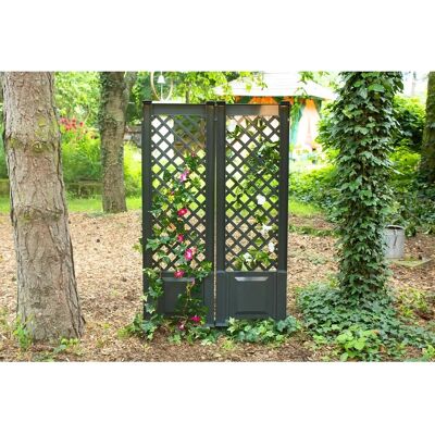 KHW Spalier mit Erdspieß 2er-Set 43 cm Anthrazit KHW Spalier mit Erdspieß 2er-Set 43 cm Anthrazit