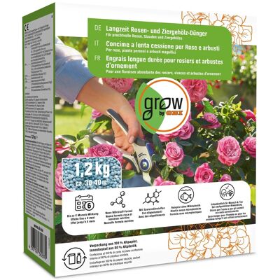 GROW by OBI Langzeit Rosen- und Ziergehölz-Dünger, 1,2 kg GROW by OBI Langzeit Rosen- und Ziergehölz-Dünger, 1,2 kg
