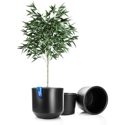 BigDean 2X Blumentopf Style Ø 46 Cm Anthrazit Mit Herausnehmbaren Innentopf Wetterfester Blumenkübel Aus Bruchsicherem Kunststoff Pflanzkübel Groß BigDean 2X Blumentopf Style Ø 46 Cm Anthrazit Mit Herausnehmbaren Innentopf Wetterfester Blumenkübel Aus Bruchsicherem Kunststoff Pflanzkübel Groß