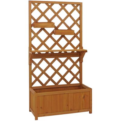 MCW Hochbeet P68 Rankgitter Hängekästen Holz 135x70x30cm Natur MCW Hochbeet P68 Rankgitter Hängekästen Holz 135x70x30cm Natur