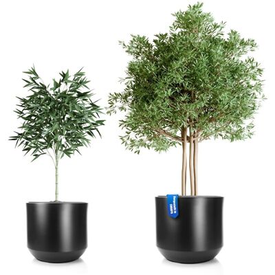 BigDean 2er Set Blumentopf Ø 46 + 58 Cm Anthrazit Mit Herausnehmbaren Innentopf Wetterfester Blumenkübel Aus Bruchsicherem Kunststoff Pflanzkübel Groß BigDean 2er Set Blumentopf Ø 46 + 58 Cm Anthrazit Mit Herausnehmbaren Innentopf Wetterfester Blumenkübel Aus Bruchsicherem Kunststoff Pflanzkübel Groß