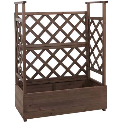 MCW Hochbeet P67 Rankhilfe Spalier Holz 114x85x44cm Braun MCW Hochbeet P67 Rankhilfe Spalier Holz 114x85x44cm Braun