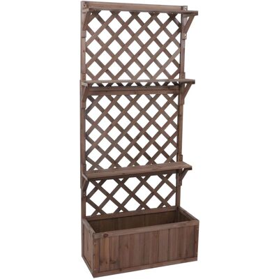 MCW Hochbeet P69 Rankgitter Spalier Ablagefläche Holz 177x77x33cm Braun MCW Hochbeet P69 Rankgitter Spalier Ablagefläche Holz 177x77x33cm Braun