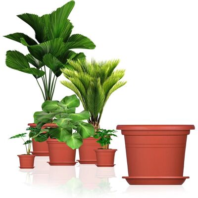 BigDean 3x Blumentopf Ø 35 cm Farbe Terrakotta & Untersetzer Kunststoff Pflanztopf Containertopf Übertopf Pflanzkübel Rund 35 x 25 cm Blumentöpfe BigDean 3x Blumentopf Ø 35 cm Farbe Terrakotta & Untersetzer Kunststoff Pflanztopf Containertopf Übertopf Pflanzkübel Rund 35 x 25 cm Blumentöpfe