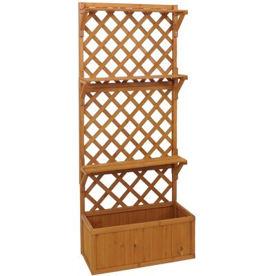 MCW Hochbeet P69 Rankgitter Spalier Ablagefläche Holz 177x77x33cm Natur MCW Hochbeet P69 Rankgitter Spalier Ablagefläche Holz 177x77x33cm Natur