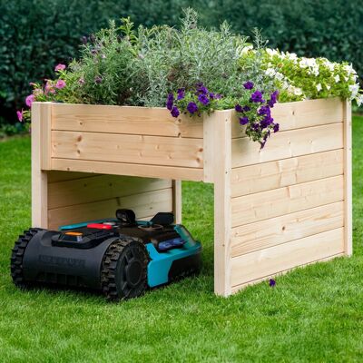 Dobar Mähroboter-Garage - Holz, mit Blumenkasten Dobar Mähroboter-Garage - Holz, mit Blumenkasten