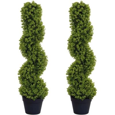HOMCOM Kunstpflanzen 2er-Set Kunststoff Stahl Ø17,5 x 90 cm HOMCOM Kunstpflanzen 2er-Set Kunststoff Stahl Ø17,5 x 90 cm