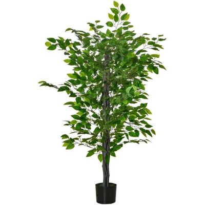 HOMCOM Künstlicher Ficusbaum Kunststoff Zement 15L x 15B x 135H cm HOMCOM Künstlicher Ficusbaum Kunststoff Zement 15L x 15B x 135H cm