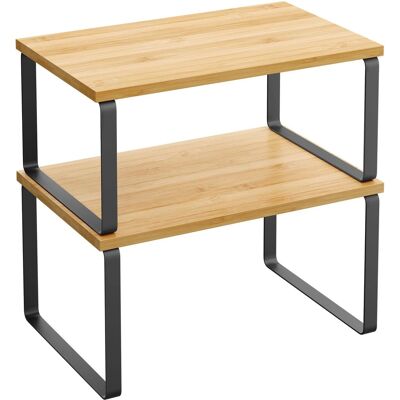 Songmics Gewürzregale-Set Bystro mit Metallrahmen Natur-Schwarz 2-teilig Songmics Gewürzregale-Set Bystro mit Metallrahmen Natur-Schwarz 2-teilig