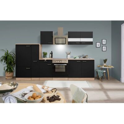 Respekta Economy Küchenzeile KB300ESSSC 300 cm Schwarz-Eiche Sägerau Respekta Economy Küchenzeile KB300ESSSC 300 cm Schwarz-Eiche Sägerau