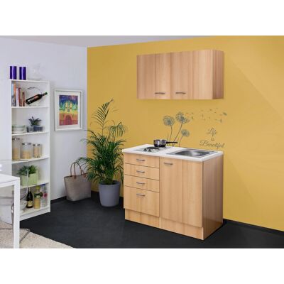 FlexWell Classic Flex-Well Classic Miniküche Nano 100 cm Buche Nachbildung FlexWell Classic Flex-Well Classic Miniküche Nano 100 cm Buche Nachbildung