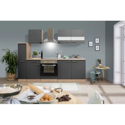 Respekta Küchenzeile KB240ESGC 240 cm Grau-Eiche Respekta Küchenzeile KB240ESGC 240 cm Grau-Eiche
