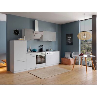 Respekta Economy Küchenzeile KB280WWBSC 280 cm Weiß-Beton Optik Respekta Economy Küchenzeile KB280WWBSC 280 cm Weiß-Beton Optik