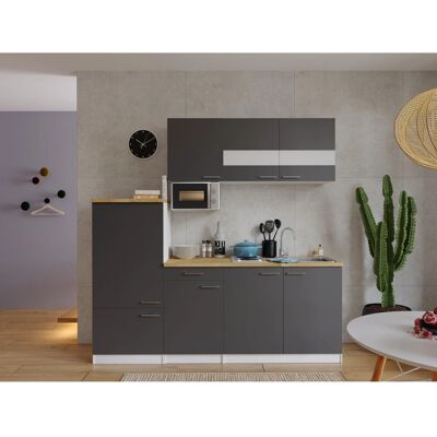 Respekta Küchenblock KB210WGMIBO 210 cm Grau Respekta Küchenblock KB210WGMIBO 210 cm Grau