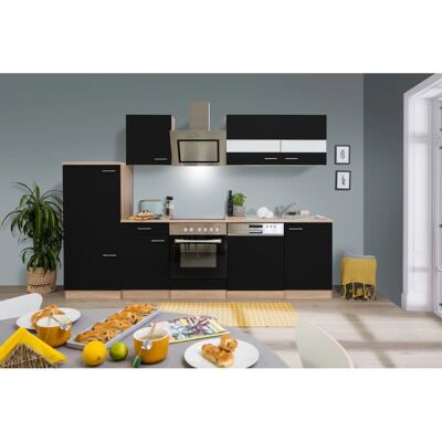 Respekta Economy Küchenzeile KB280ESSSC 280 cm Schwarz-Eiche Sägerau Respekta Economy Küchenzeile KB280ESSSC 280 cm Schwarz-Eiche Sägerau